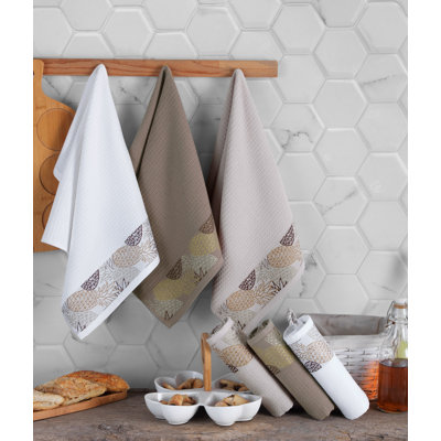 Ensemble de serviettes 6 pièces Premium, 100% coton, jacquard | 15,7 po x 23,6 po | 340 g / m² | Lavable à la machine, doux et absorbant | Blanc élégant, brun et beige | Idéal pour la maison, le spa et la salle de sport