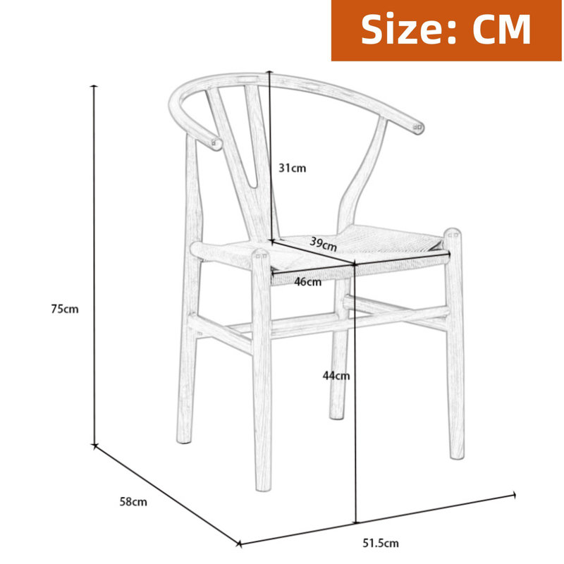44cm H Side Chair, Beige/Black
