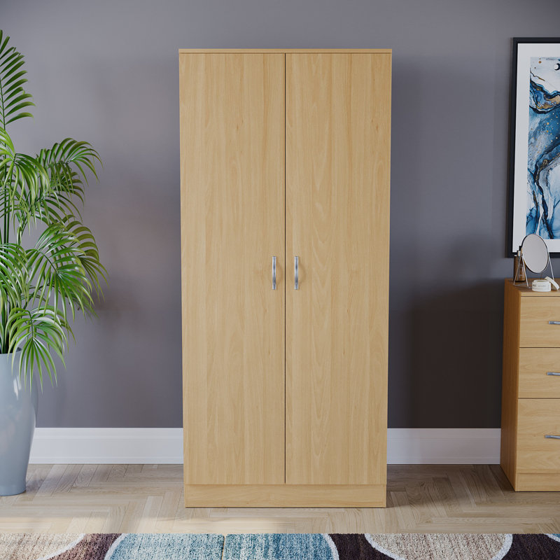 Maybery 2 Door Manufactured Wood Wardrobe, Pine