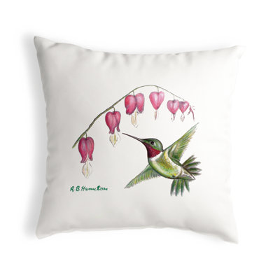 Hummingbird Outdoor Reversible Throw Pillow