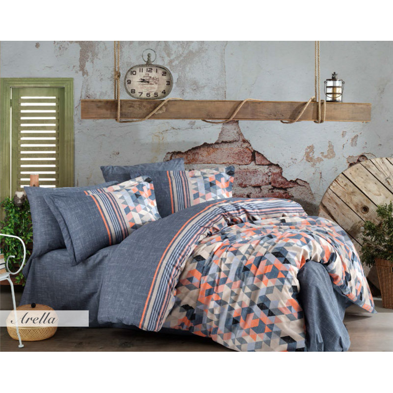 Safira Cotton Floral Duvet Cover with Pillowcases, King