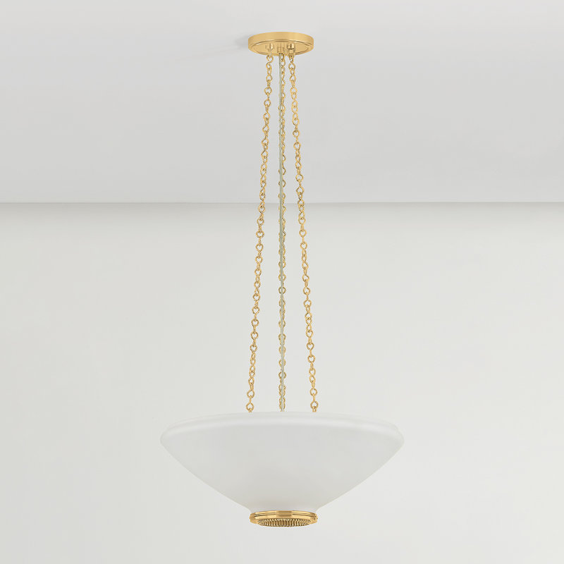 Awosting Pendant in Aged Brass, Brass, 6.25" H x 17" W x 17" D