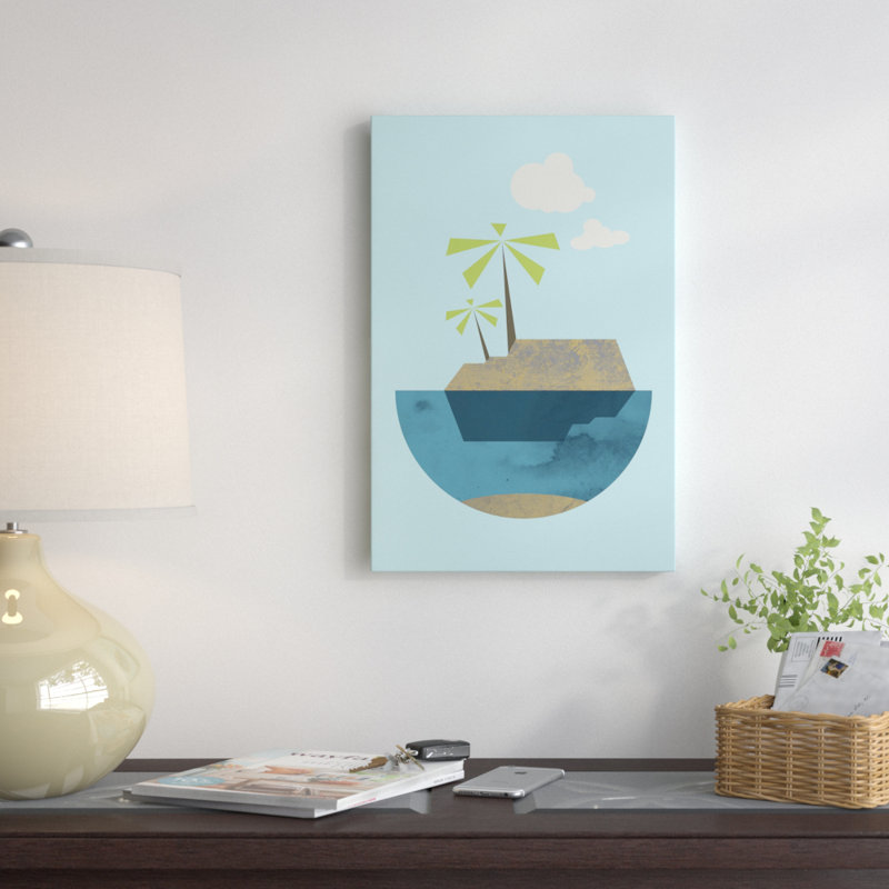 « island », impression sur toile tendue, H 60 po x l 40po x P 1,5 po, Pas de tapis, Toile tendue