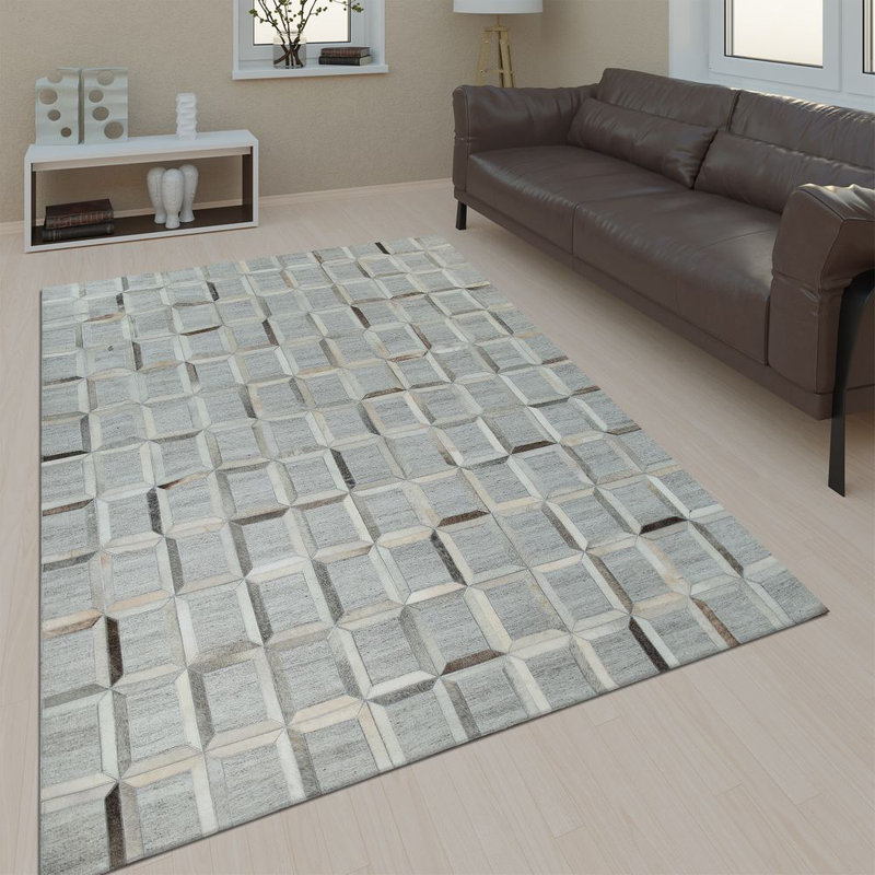 Manzanola Geometric Wool Hand Woven Area Rug, Rectangular 120 x 170cm