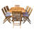 8 - Person Teak Wood Patio Dining Set with Oval Table , Cushions Included