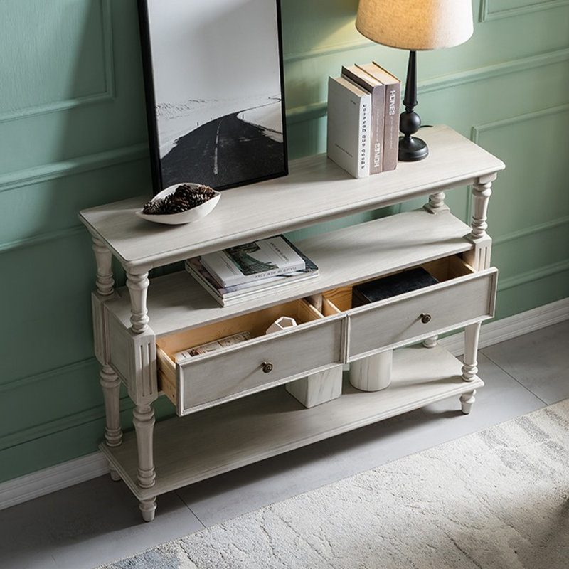 Solid Wood Rectangular Entryway Cabinet, Gray, 34.65" H x 47.24" W x 13.78" D