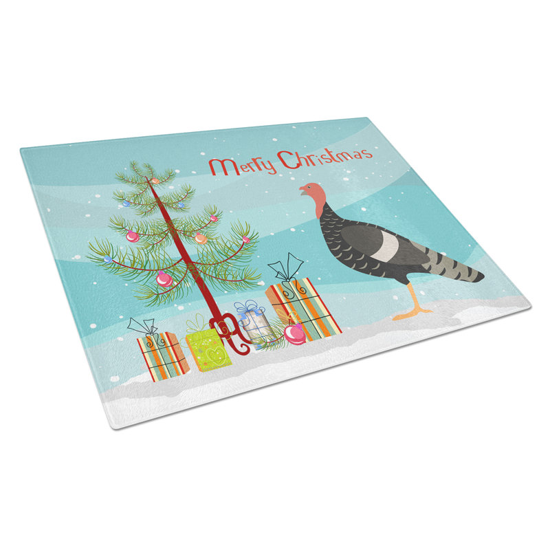 Caroline's Treasures Tempered Glass Narragansett Turkey Christmas Cutting Board