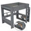 Lit mezzanine en bois gris foncé avec bureau, DEL et chargement multifonctionnel pour économiser de l'espace-1314162769