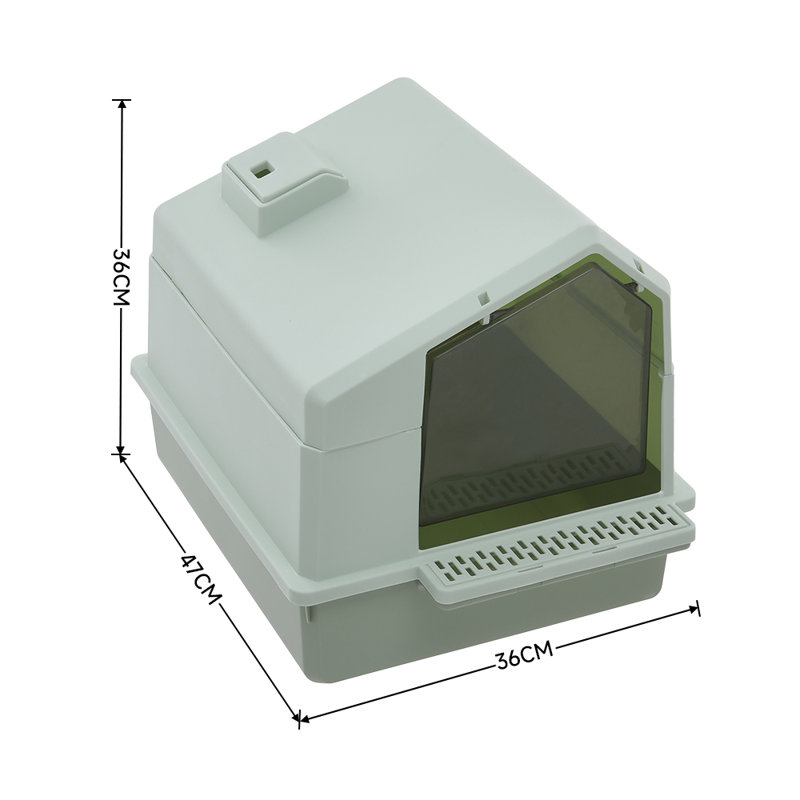 Polyethylene Plastic Enclosed Litter Box with Scoop