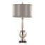 Lampe de table contemporaine en métal brossé 30 "en nickel brossé avec abat-jour en satin gris Joan de Grandview Gallery - ensemble de 2