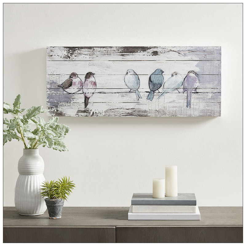 Hand Painted Wood Plank Panel Wall Decor