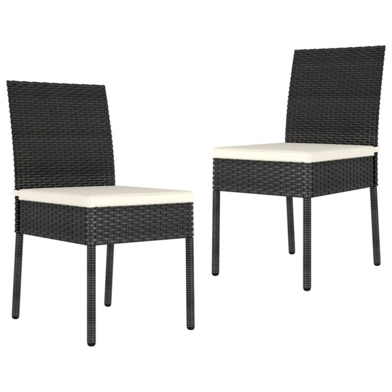 Chaise d'appoint de patio avec coussin Coursey, Crème, Noir