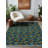 Axel Collection Digital Print Cotton-Polyester Blue Floral Leopar Animal Print Rug-1301451572