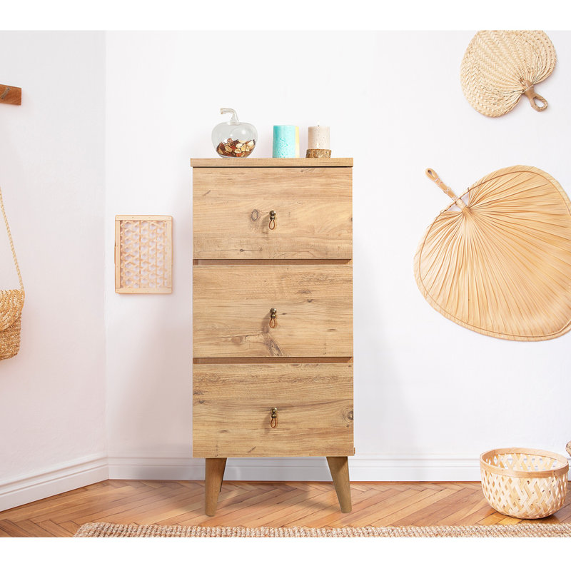 Commode 3 tiroirs 16,54 po Brambach, Naturel