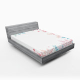Ambesonne Winter Fitted Sheet 2-Pack Winter Inspired Pastel Coral Blue Pale Green