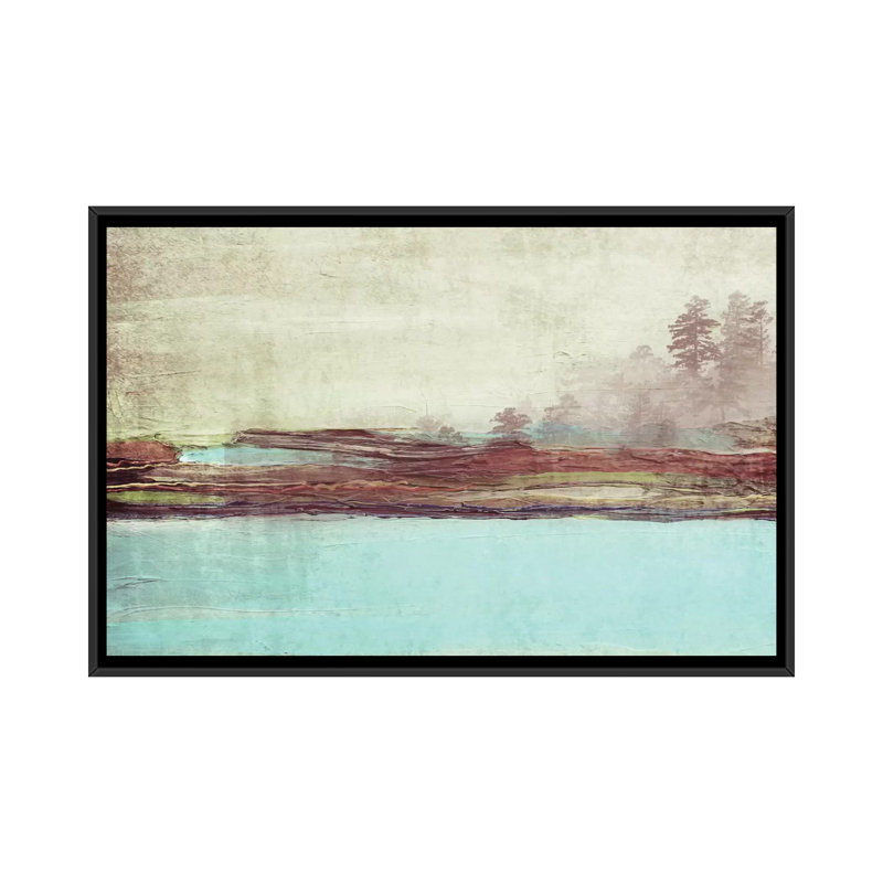 « landscape », reproduction d’art sur toile tendue, H 18 po x l 26 po x P 1,5 po, Toile avec cadre noir, Pas de tapis