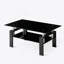 Table basse rectangulaire avec plateau en verre et tablette-1152555306