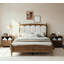Ensembles de chambre à coucher de style campagnard 3 pièces pour grand lit, grand lit tapissier avec tête de lit Mid-Century et 2 tables de chevet assorties