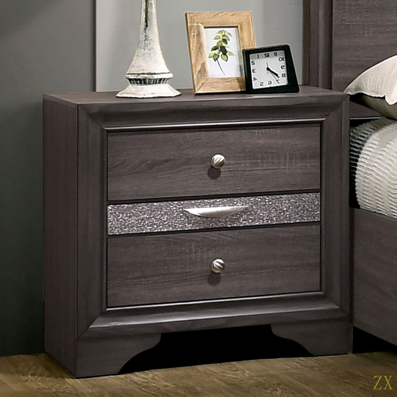 Table de chevet contemporaine 1Pc, Gris