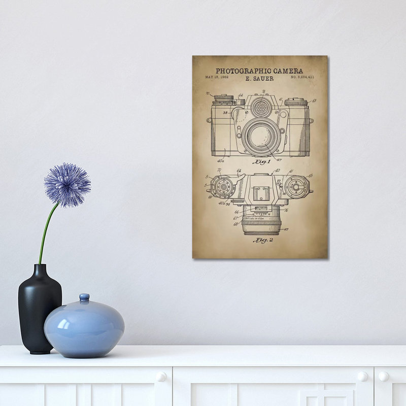1962 Sauer Camera - Wrapped Canvas Print, 30.48 cm H x 45.72 cm W