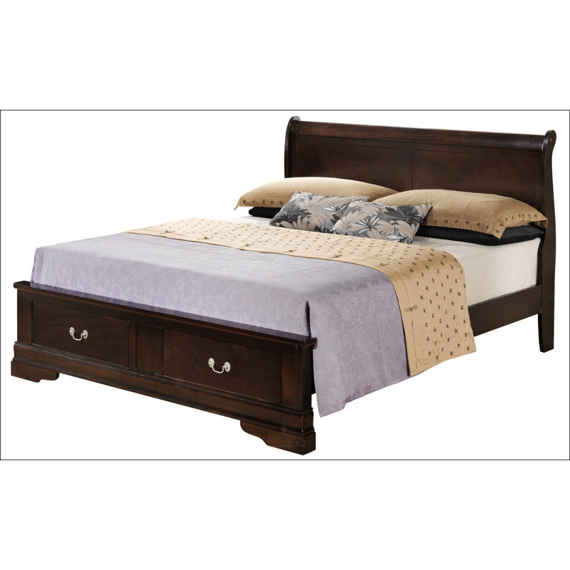 Traditional Cherry Storage Bed With Elegance