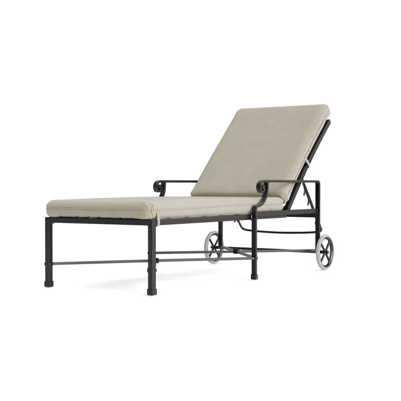 Venetian Outdoor Chaise Lounge, Fusion Charcoal, Textured Pewter