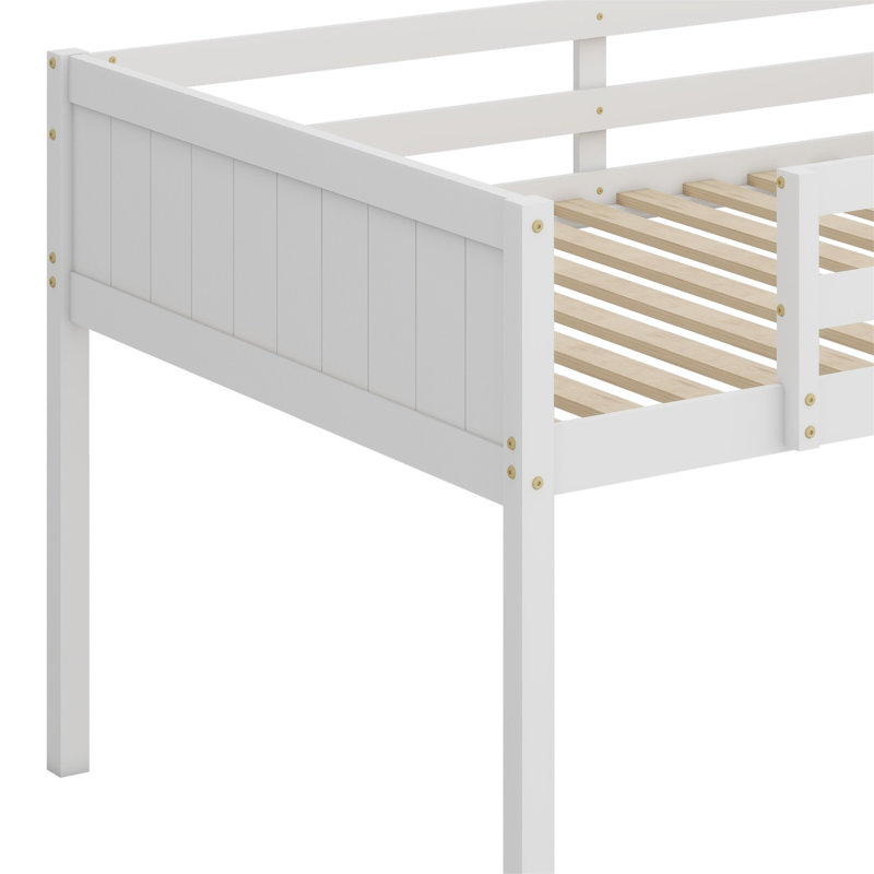 Low Loft Bed With Ladder, White