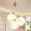 3 - Light Modern Dimmable Globe Keyari With Frosted White Glass Shade-434813720