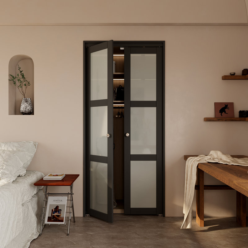 Portes pivotantes françaises en bois manufacturé à noyau solide en bois forgé avec trousse de quincaillerie, 36 po x 80 po
