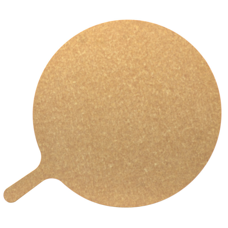 LloydPans Wood Fiber Laminate 18 inch Round Pizza Serving/Cutting Board with Handle.
