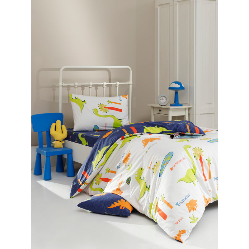 Ensemble de housse de couette 100% coton Issac, Blanc, Housse de couette 63 "x 87" + 1 taie d'oreiller st