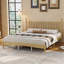 Lit plateforme très grand en bois avec tête de lit en forme de gourde, style rétro et support en lattes de bois pour une expérience de sommeil élégante et durable-1373973314-1373973325