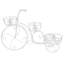 Outdoor Plant Stand, Tricycle Shape, Scrollwork, 30 Inch White Metal