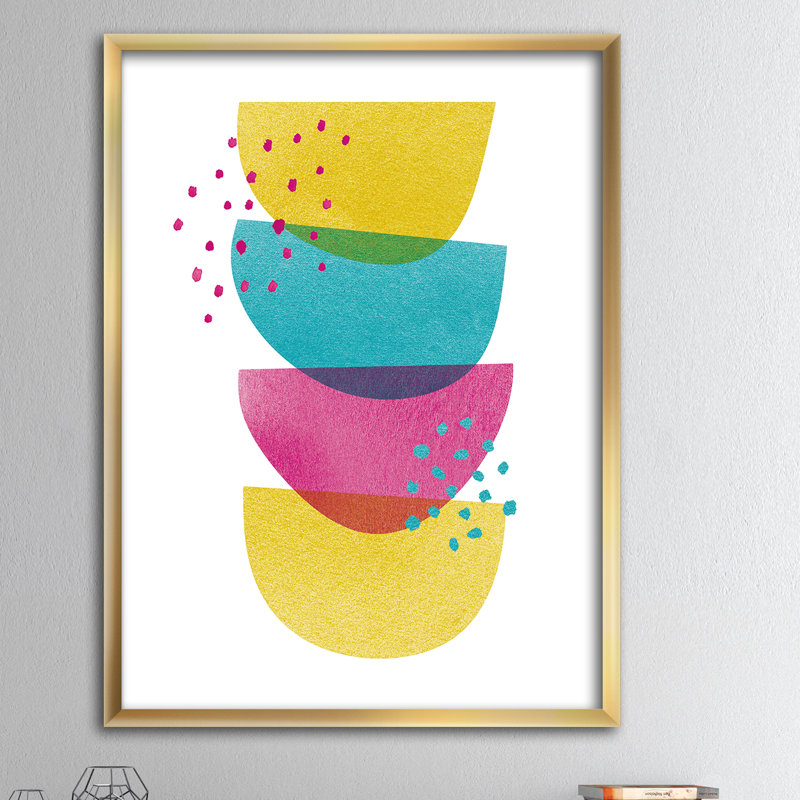 « minimal spots balance ii »-image image sur toile, H 46 po x l 36 po x P 1,5 po, Cadre doré