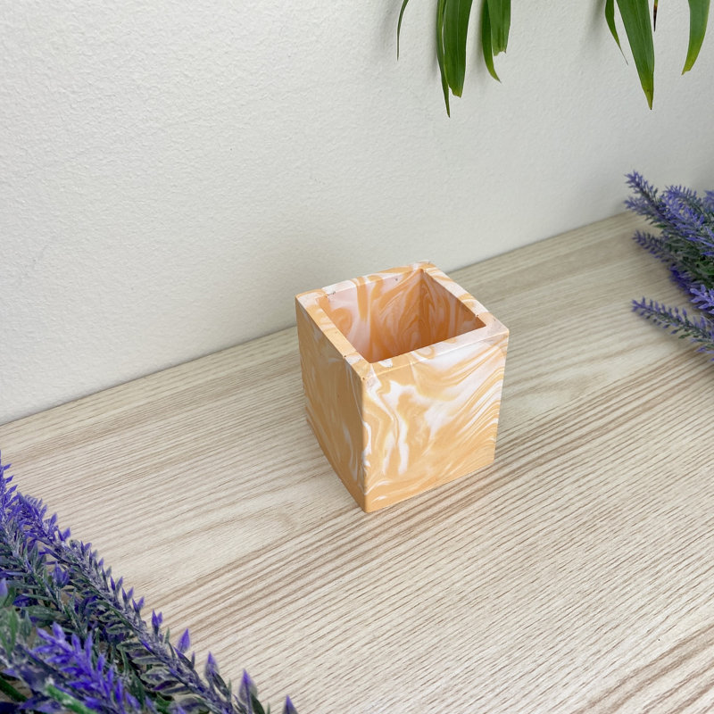 Neomi Square Pen Pot, Orange