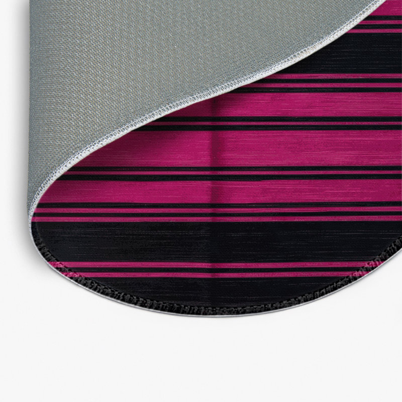 Tapis intérieur / extérieur mauve HorizontalStripes, Rond 5 pi