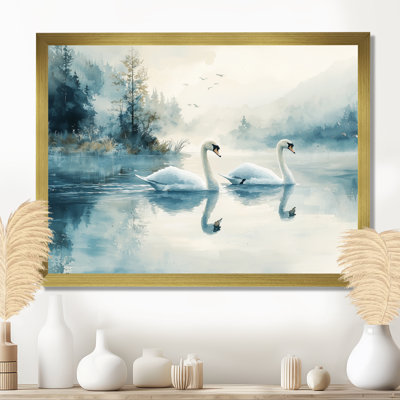 Ayele Tranquility Swans On The Lake I - oiseau, art mural