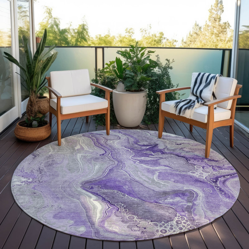Tapis mauve intérieur / extérieur Caelara , 2'3" x 7'6"