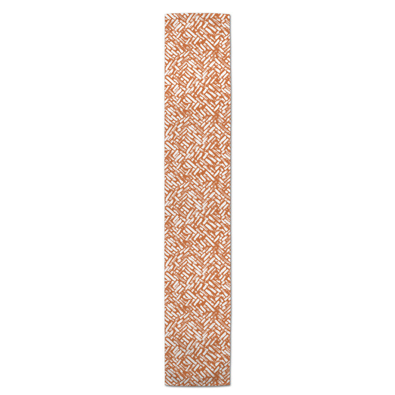 Askerby Roughhexagon Table Runner, 72" x 16", Orange, Whipton Strokes 