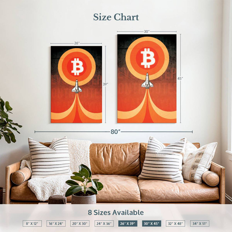 Oberle Bitcoin To The Moon, 39" H x 26" W