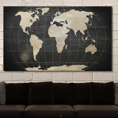 Vintage World Map by Nan - Print