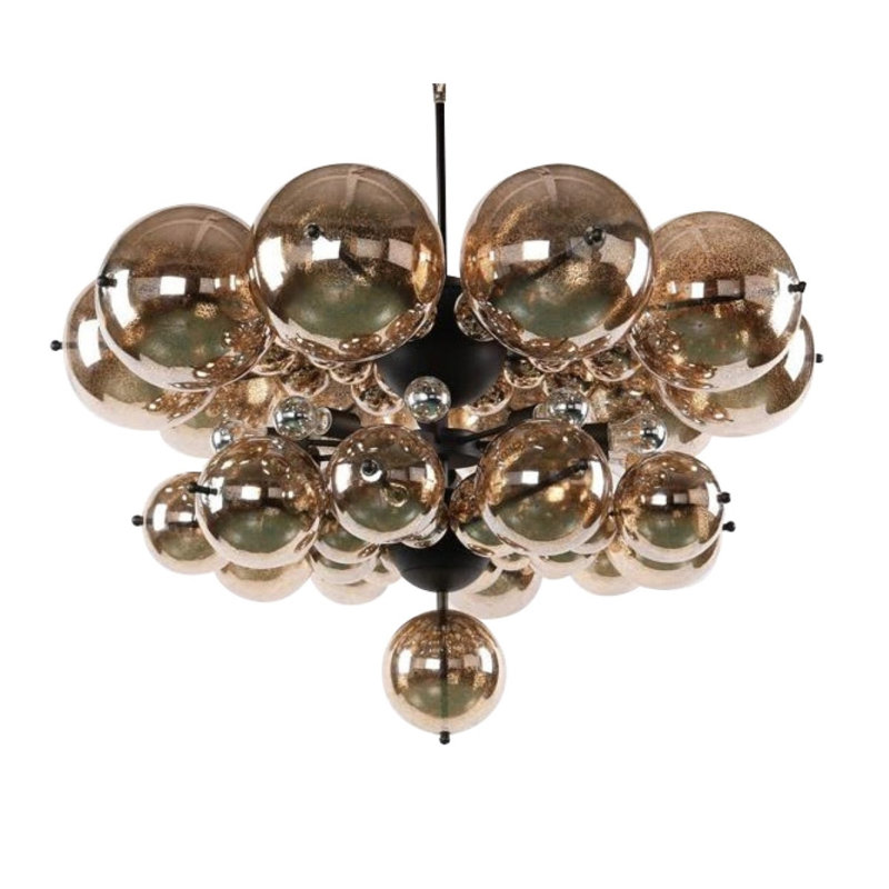 Lustre unique Infini, Transparent, Bronze noir, 56” Diameter x 42” Height