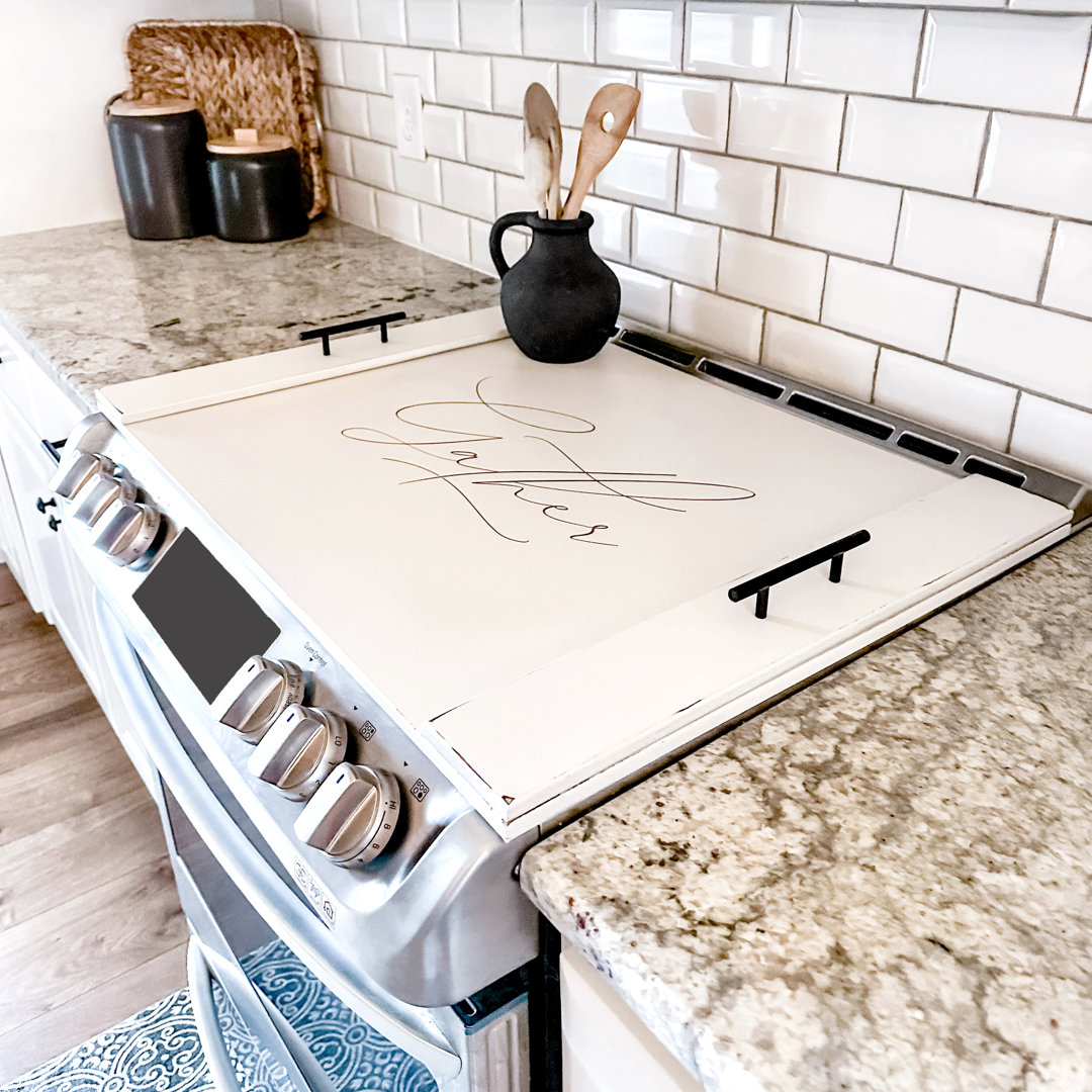 Brandt Works Wooden Stove Top Cover Noodle Board – 30" × 22" Handmade Farmhouse Burner Cover with Handles Brandt Works LLC 