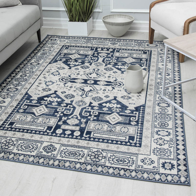 Gabriel Vintage Navy Koti Area Rug, Rectangle 5'3" x 7'