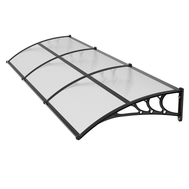 Awnings for Door Entrance, 38 x 117 in, Exterior Front Door Window Awnings with Drainage & ABS Bracket, Rain Snow Sun Protection, Overhang Polycarbonate Door Canopy for Porch Patio