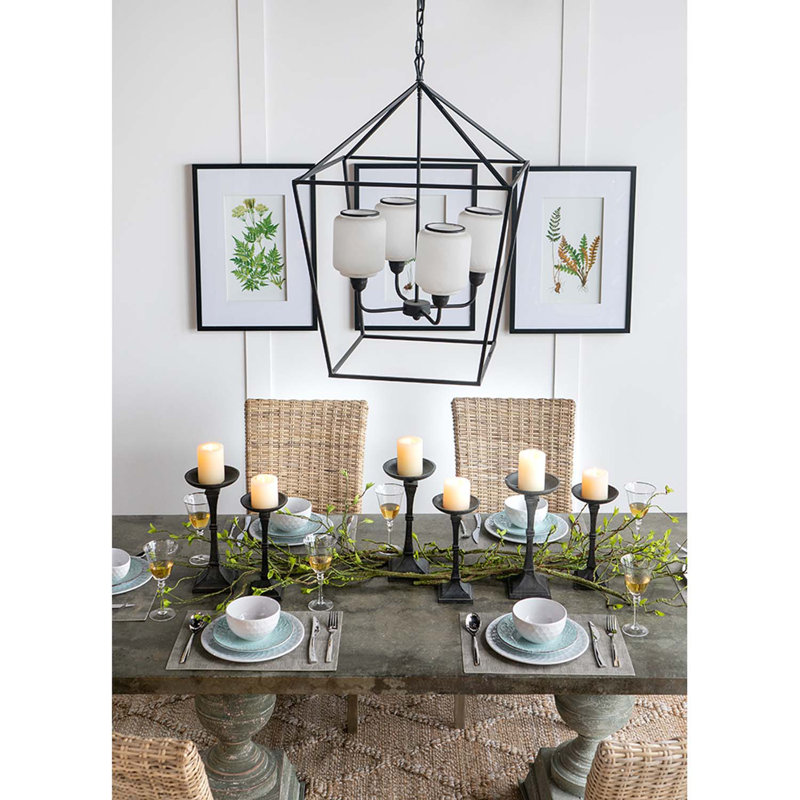 4 - Light Lantern Geometric Chandelier