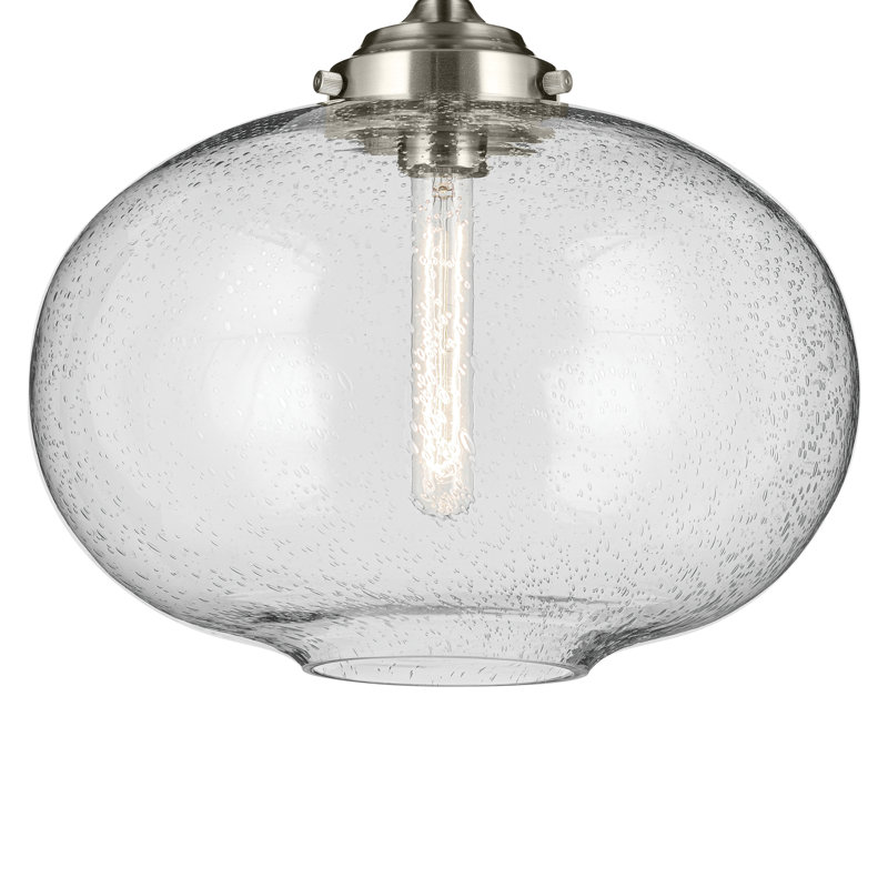 Plafonnier encastré 1 lumière 14,5 po, Nickel brossé