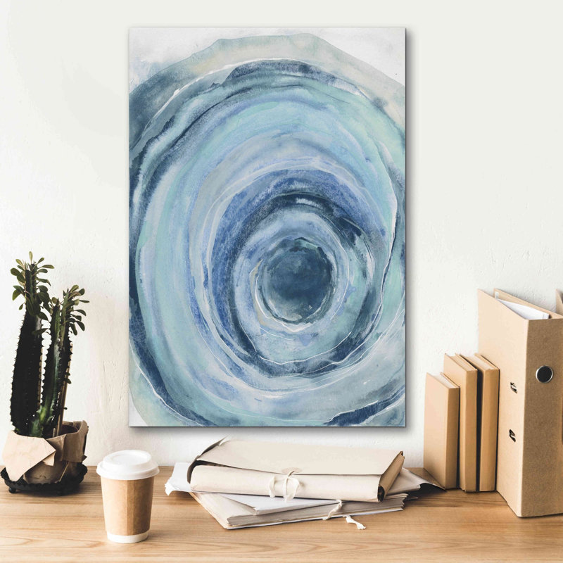 «Watercolor Geode IX» par Chris Paschke, art mural sur toile, H 26 po x l 18 po x P 0,75 po