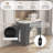 Convertible Dining & Island Table With LED Lighting And Charging Ports, Hidden Storage-390918054