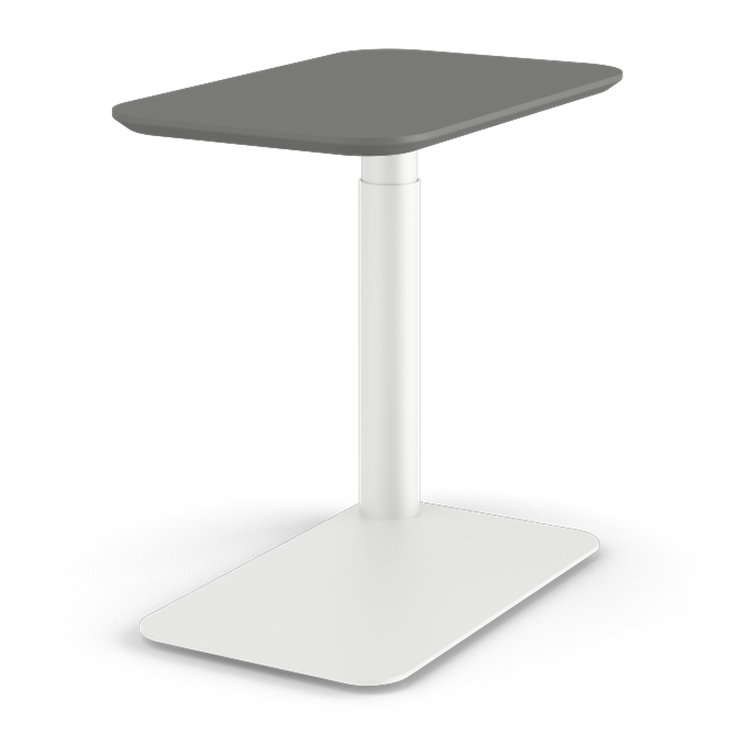 Float Micro with Natural Linoleum Top Standing Desk, Gray/White